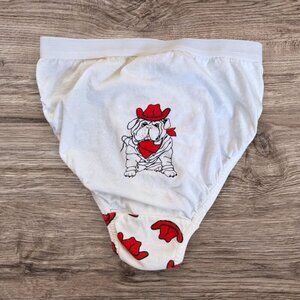NAP Vintage Red Cowboy Hat Sharpei Puppy Dog High Waist String Bikini Panties